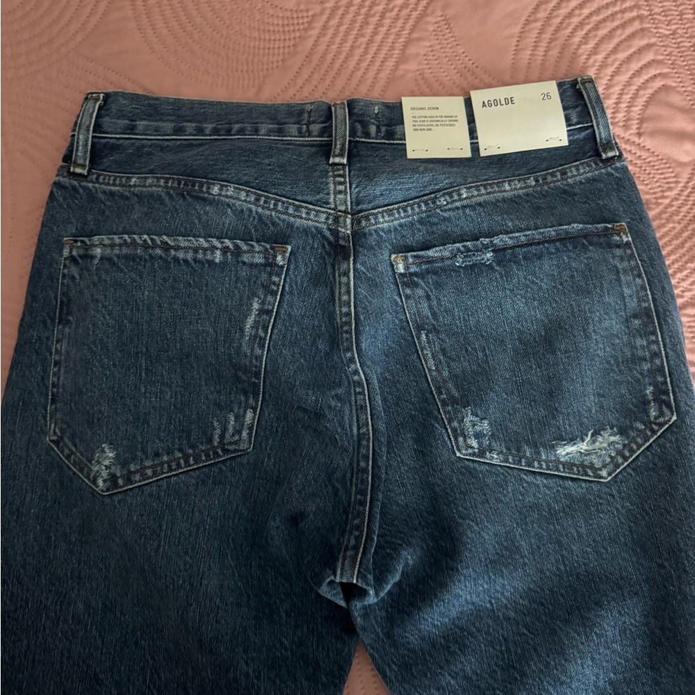 Agolde Women's Dark Blue Cropped Jeans